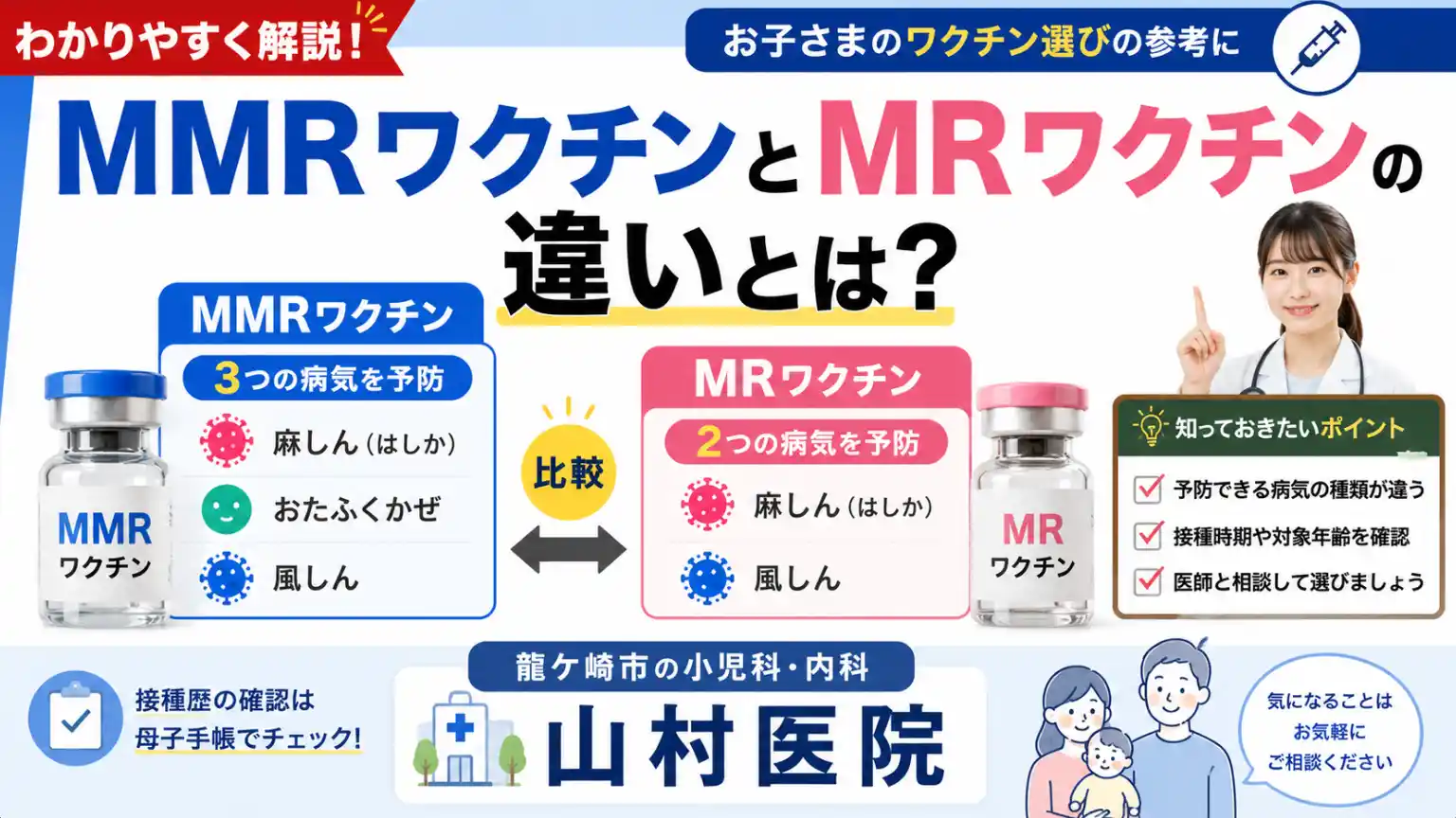 MMRワクチンとMRワクチンの違い|龍ケ崎市の小児科・内科|山村医院
